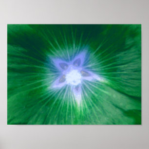 Poster Fleur d'Alcea Impressionnant Vert Imprimé