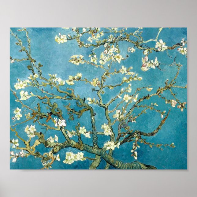Poster Fleur d'amandes (1890) Vincent Van Gogh Art floral (Devant)