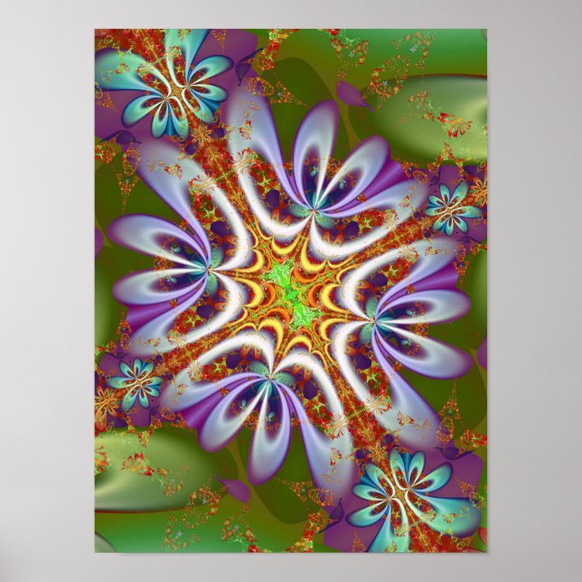 Poster Fleur d'art fractal (Devant)