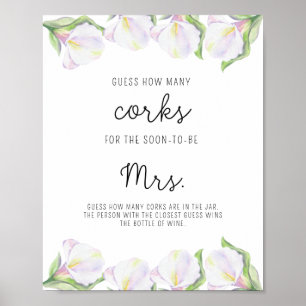 Poster Fleur de calla - Lancer de mariage Devinez combien