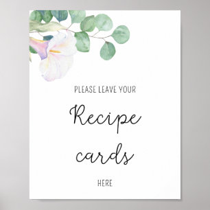 Poster Fleur de calla - Votre carte de recette ici affich