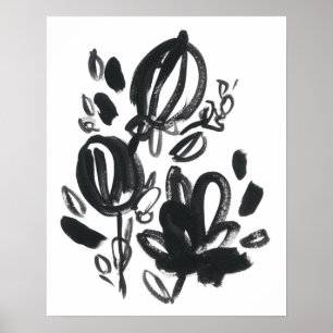Poster Fleur de camée - noire et blanche