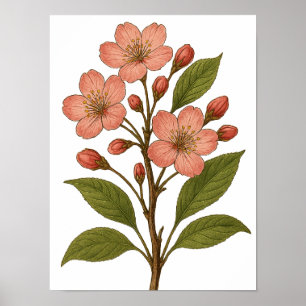Poster Fleur de cerisier vintage