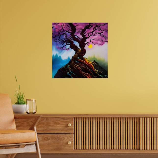 Poster Fleur de cerisiers Arbre de vie (Salon 2)