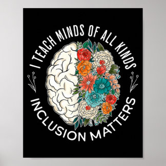 Poster Fleur de cerveau J'enseigne à des esprits de toute