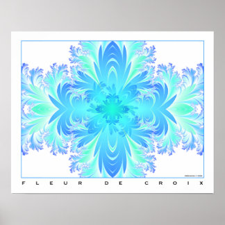 Poster Fleur de Croix - Aqua