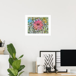 POSTER FLEUR DE DAHLIA