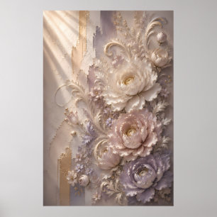 Poster Fleur de givre de lavande élégante   Flo en relief