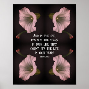 Poster Fleur de gloire du matin blanc Inspirationnel Abst