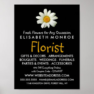 Poster Fleur de la marguerite, fleuriste publicité