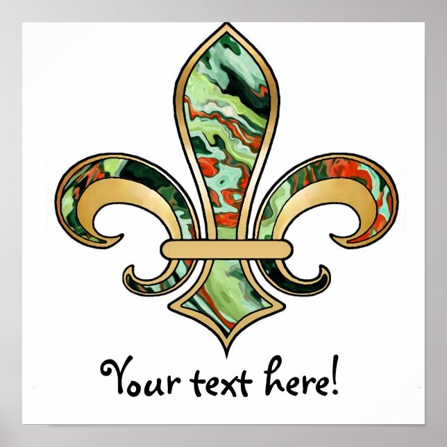 Poster Fleur de Lis avec motif - 07 (Devant)