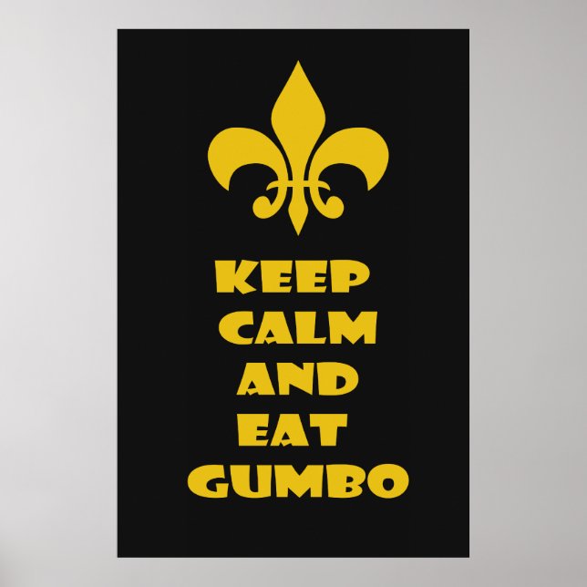 Poster Fleur de Lis Conserver Calme Manger Gumbo Black Go (Devant)