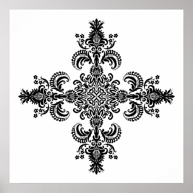 Poster Fleur de lis Méditation 4 coins (Devant)