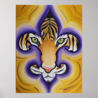 Poster Fleur de lis Tiger