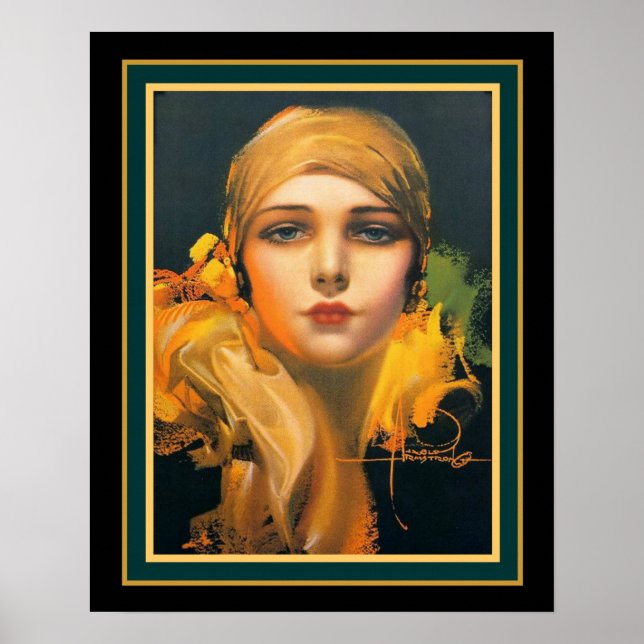 Poster "Fleur de l'Orient" Déco- Rolf Armstrong 16x20 (Devant)