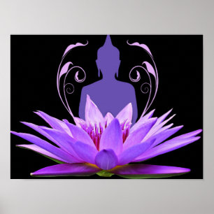Poster Fleur de Lotus de méditation de Yoga Zen