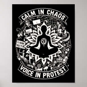 Poster Fleur de lotus de protestation Yoga Namaste Zen Am