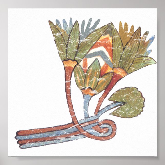 Poster Fleur de Lotus égyptienne antique (Devant)