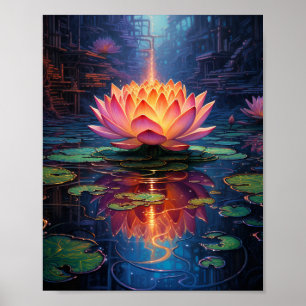 Poster Fleur de Lotus étonnante