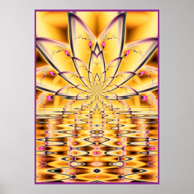 Poster Fleur de lotus jaune (Devant)