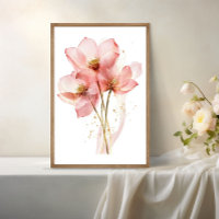 Fleur de lotus rose Nymphéa Aquarelle Éthérée