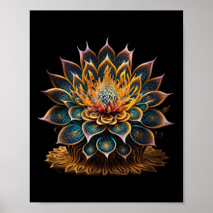 Poster Fleur de Lotus Yoga Zen Bohème Namaste Méditation