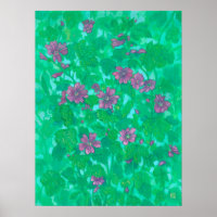 Fleur de Malve, Peinture Florale Été