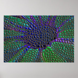 Poster Fleur de mosaïque