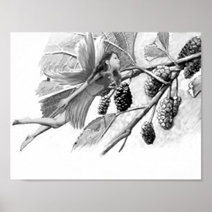 Poster Fleur de mûrier rouge