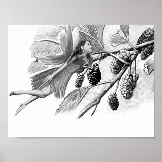 Poster Fleur de mûrier rouge (Devant)