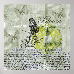 Poster Fleur de papillon inspirée
