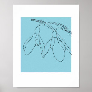 Poster Fleur de perce-neige personnalisée 