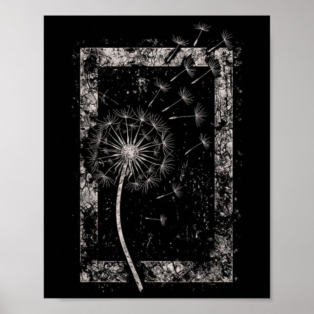 Poster Fleur de pissenlit Grunge Alt Alternative Goth Got (Devant)