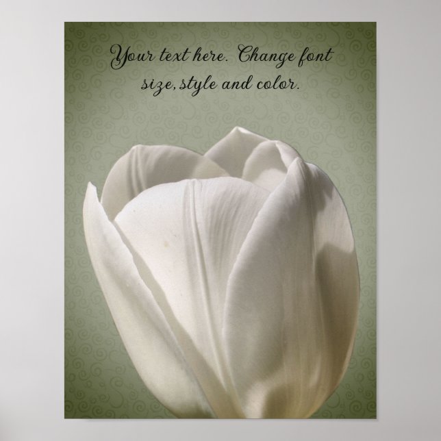 Poster Fleur de tulipe blanche unique Créez votre propre  (Devant)