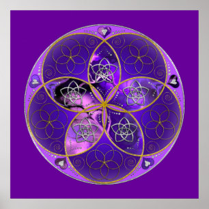 Poster Fleur de Vénus du rose violet de fineART d'amour