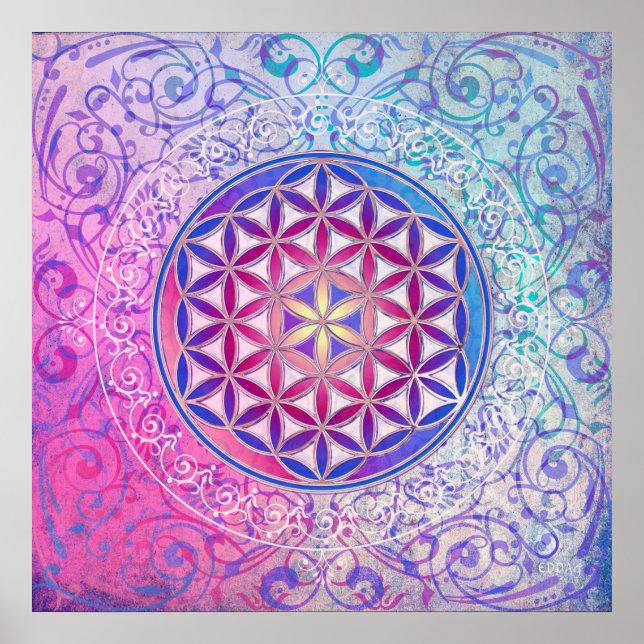 Poster Fleur de vie / Blume des Lebens - Ornement V (Devant)
