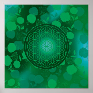 Poster fleur de vie, chakra, zen, géométrique sacrée, pur