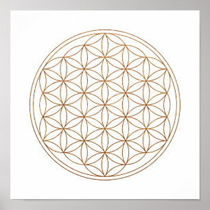 Poster Fleur De Vie De Géométrie Sacrée (V-Henna)