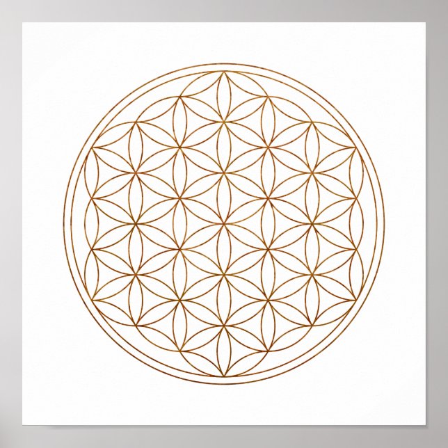 Poster Fleur De Vie De Géométrie Sacrée (V-Henna) (Devant)