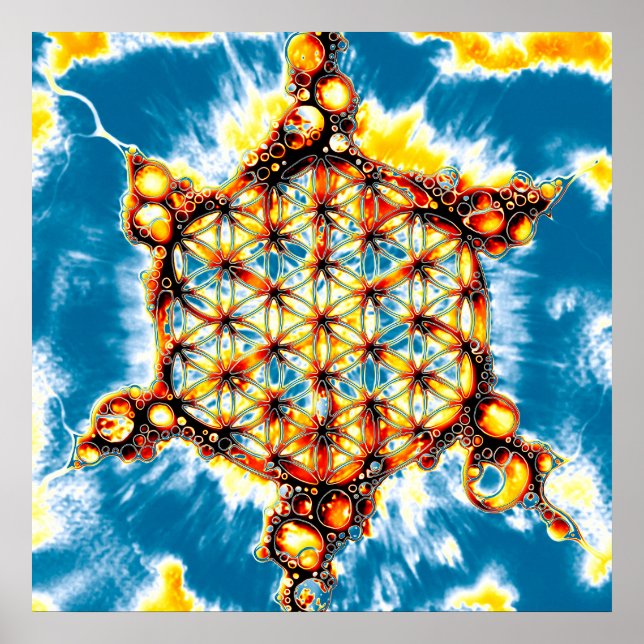 Poster Fleur De Vie - Façons Colorées 5 (Devant)