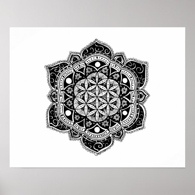 Poster Fleur de vie Mandala (Devant)