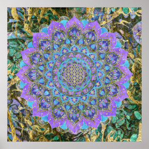 Poster Fleur De Vie - Mandala India Style 2