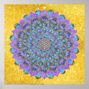 Poster Fleur De Vie - Mandala India Style 2