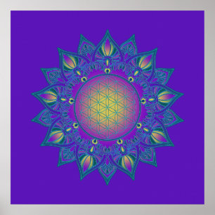 Poster Fleur De Vie - Mandala Indien 3