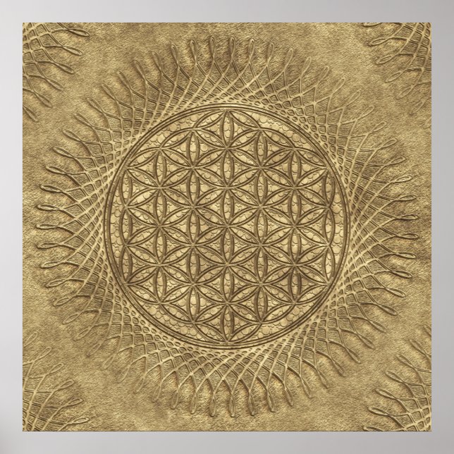 Poster Fleur de vie - soleil - motif continu 4 (Devant)