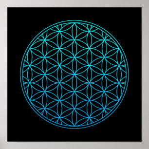 Poster fleur de vie symbole de géométrie sacrée antiqu