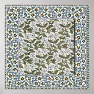 Poster Fleur d'été de Pervenche Élégante Florale Jolie
