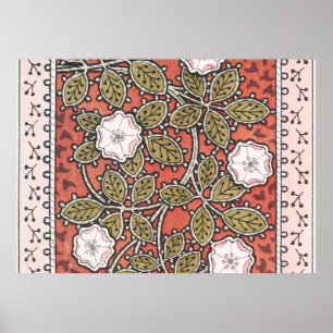 Poster Fleur d'illustration Rose sauvage Vintage