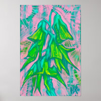 Fleur d'oiseaux australiens, peinture florale trop