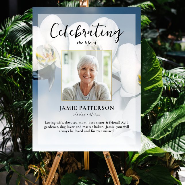 Poster Fleur d'orchidée Célébration de la vie Photo, funé (Créateur téléchargé)